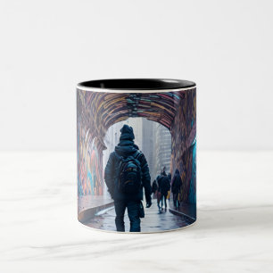 Graffiti Tunnel Of Art Two-Tone Coffee Mug