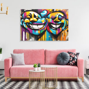Graffiti Twins  Canvas Print