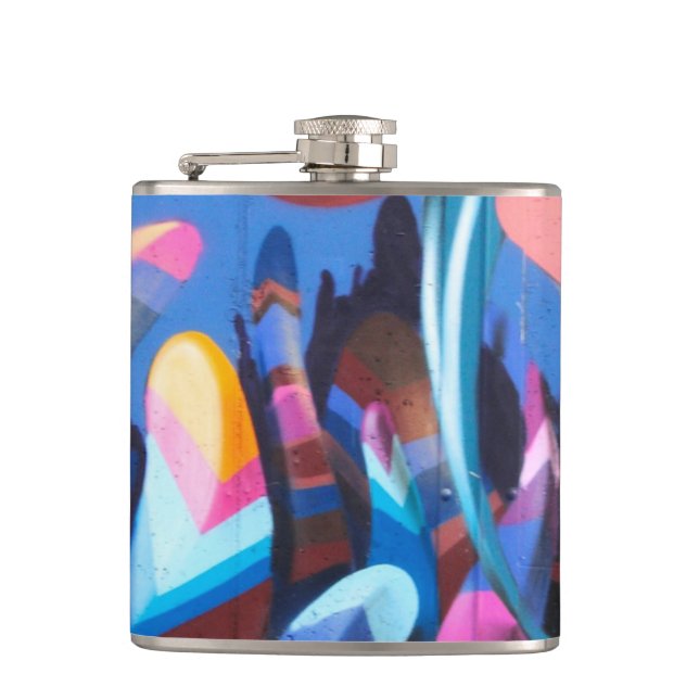 Graffiti urban street art hip flask (Front)