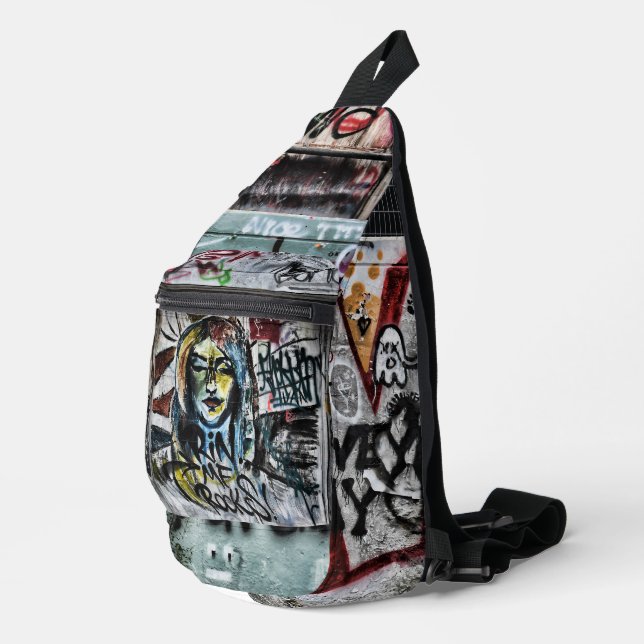 Graffiti Urban Street Cool Grunge Modern Unique Sling Bag (Right Corner)
