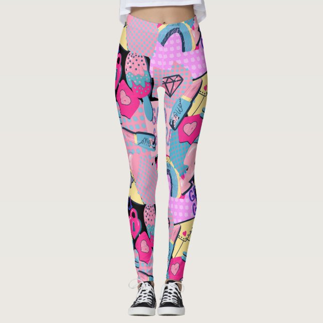 Graffiti Urban Streetwear Pattern  Leggings (Front)