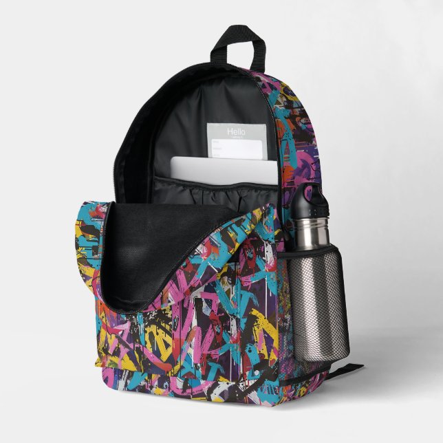 Graffiti Urban Streetwear Pattern  Printed Backpack (Back Corner Right (Open))