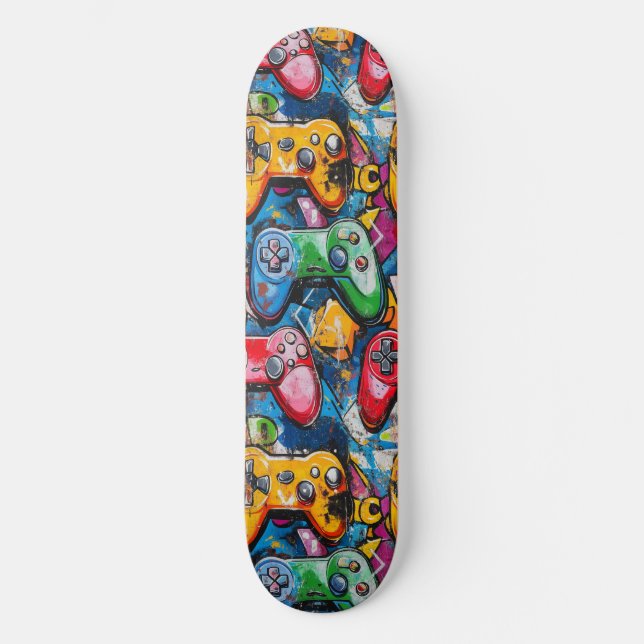 Graffiti Video Game Cool Designed Skateboard (Front)