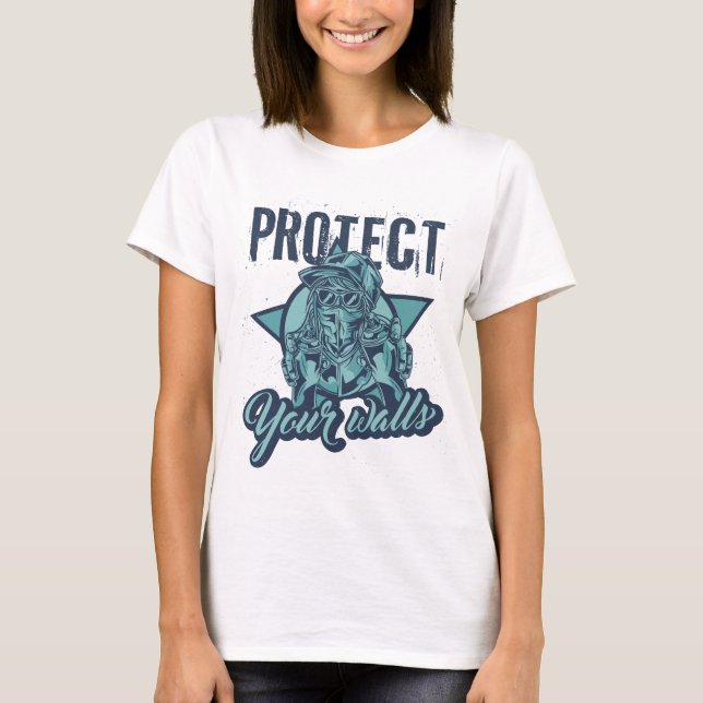 Graffiti Wall Art T-Shirt | Urban Street Art Spray (Front)