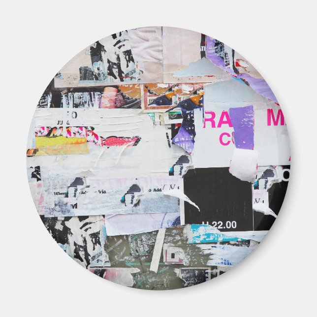 Graffiti Wall Banksy Style Torn Paper Magnet (Front)