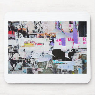 Graffiti Wall Banksy Style Torn Paper Mouse Mat