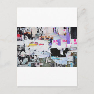 Graffiti Wall Banksy Style Torn Paper Postcard