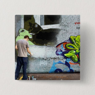 Graffiti Wall Lucy 15 Cm Square Badge