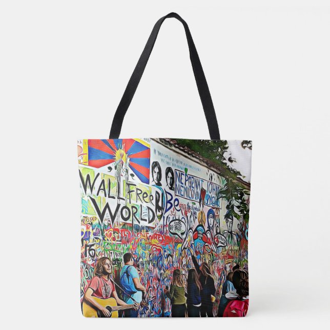 Graffiti Wall street Musicians and Artists Tote (Front)