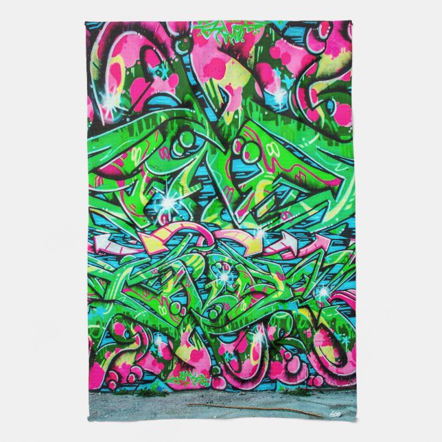 Graffiti Wall Tea Towel (Vertical)