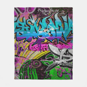 Graffiti wall urban artgraffiti,art,wall,grafiti,g fleece blanket