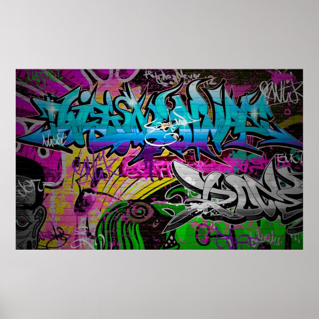 Graffiti wall urban artgraffiti,art,wall,grafiti,g poster (Front)