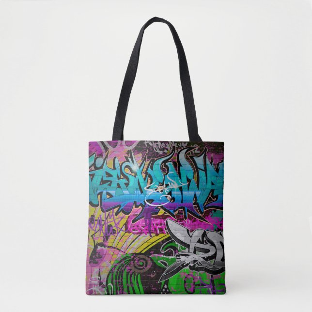 Graffiti wall urban artgraffiti,art,wall,grafiti,g tote bag (Front)