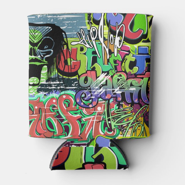 Graffiti Wall: Urban Hip Hop Can Cooler (Front)