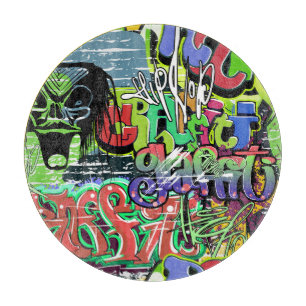 Graffiti Wall: Urban Hip Hop Cutting Board