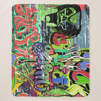Graffiti Wall: Urban Hip Hop Sherpa Blanket