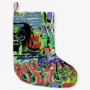 Graffiti Wall: Urban Hip Hop Small Christmas Stocking