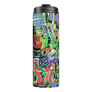 Graffiti Wall: Urban Hip Hop Thermal Tumbler