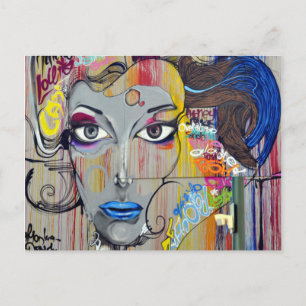 Graffiti Woman Postcard