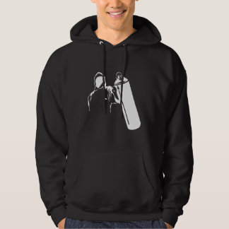Graffiti writer with spray can stencil hoodie
