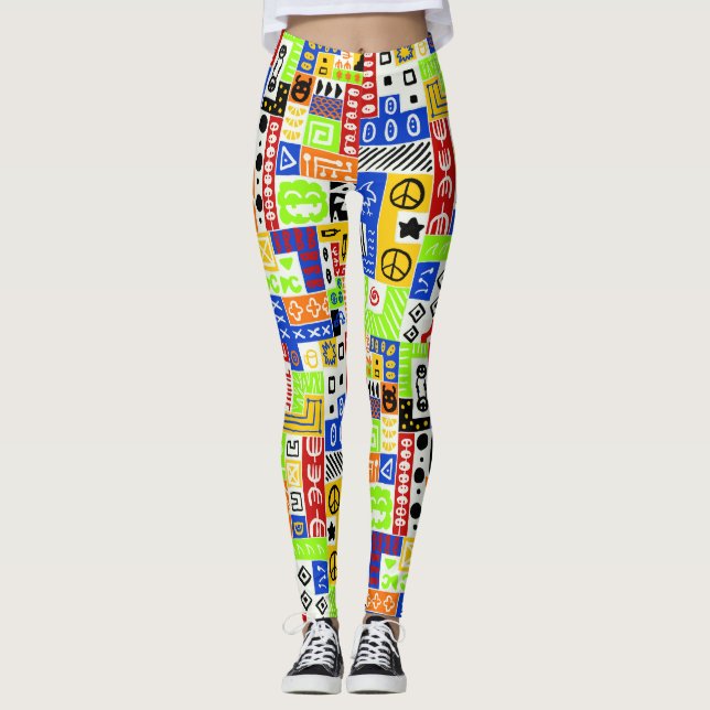 Graffiti, Yoga, fitness Leggings (Front)