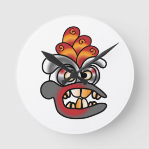 Grafitti Face Round Clock
