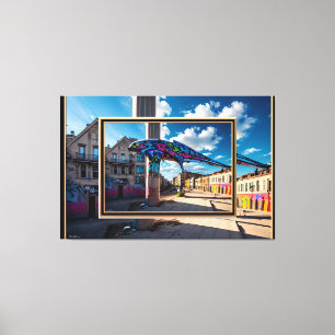 Grafitti Stadt Canvas Print
