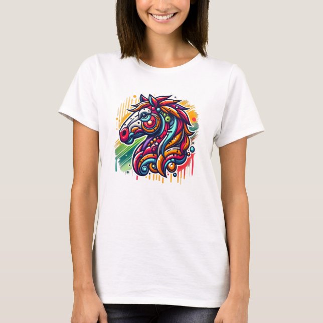 Grafity horse colourful T-Shirt (Front)