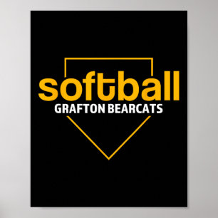 Grafton Bearcats Softll Home Plate Poster