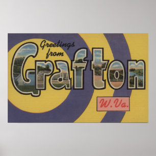 Grafton, West Virginia - Large Letter Scenes Poster
