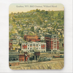 Grafton, WV: B&O Station, Willard Hotel Mouse Mat