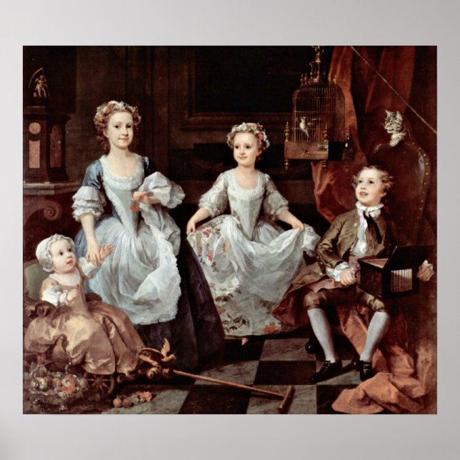 Graham children(portrait) by William Hogarth Poster (Front)