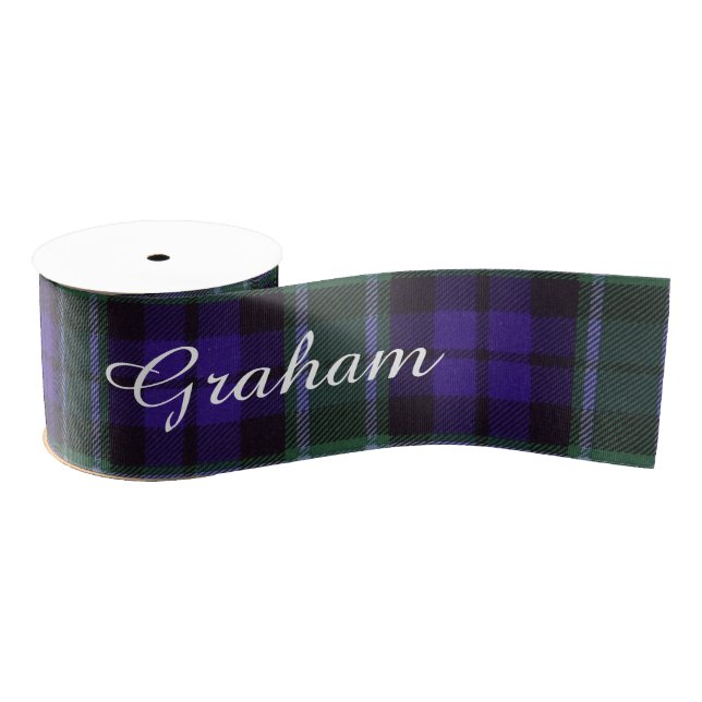Graham clan Plaid Scottish tartan Grosgrain Ribbon (Spool)