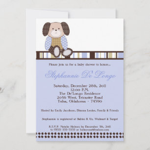 Graham Crackers Boy Blue Baby Shower Invitation