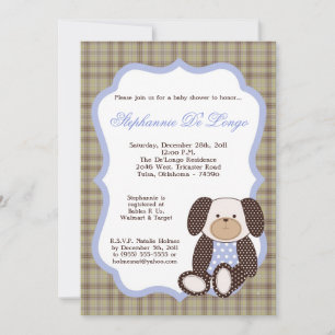 Graham Crackers Boy Blue Baby Shower Invitation
