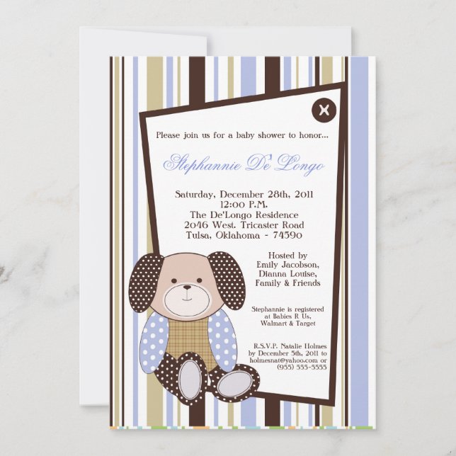 Graham Crackers Boy Blue Baby Shower Invitation (Front)