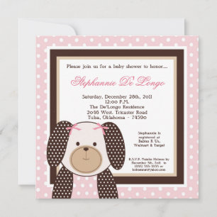 Graham Crackers Girl Pink Baby Shower Invitation