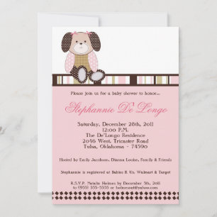 Graham Crackers Girl Pink Baby Shower Invitation