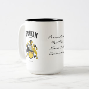 Graham Family Crest, Translation & Meaning Two-Tone Coffee Mug