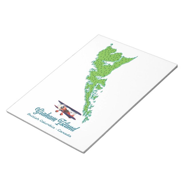 Graham Island British Columbia Travel map Notepad (Angled)