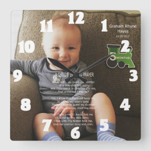 GRAHAM R HAYES SQUARE WALL CLOCK