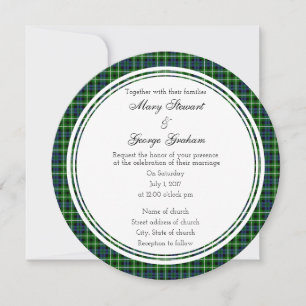 Graham Scottish Wedding Round Invitation