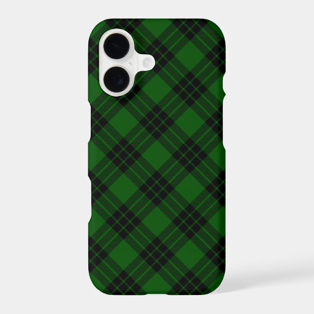 Graham tartan green black plaid iPhone case (Back)