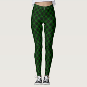 Graham tartan green black plaid leggings