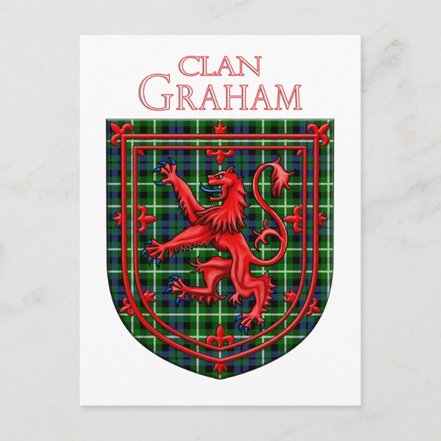 Graham Tartan Scottish Plaid Lion Rampant Postcard (Front)