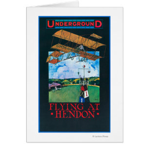 Grahame-White And Plane over Aerodrome Poster