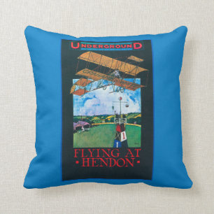 Grahame-White And Plane over Aerodrome Poster Cushion