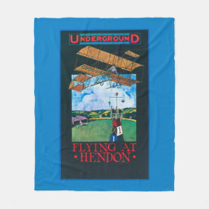 Grahame-White And Plane over Aerodrome Poster Fleece Blanket