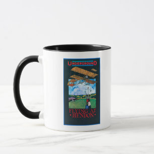 Grahame-White And Plane over Aerodrome Poster Mug