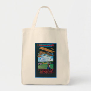 Grahame-White And Plane over Aerodrome Poster Tote Bag
